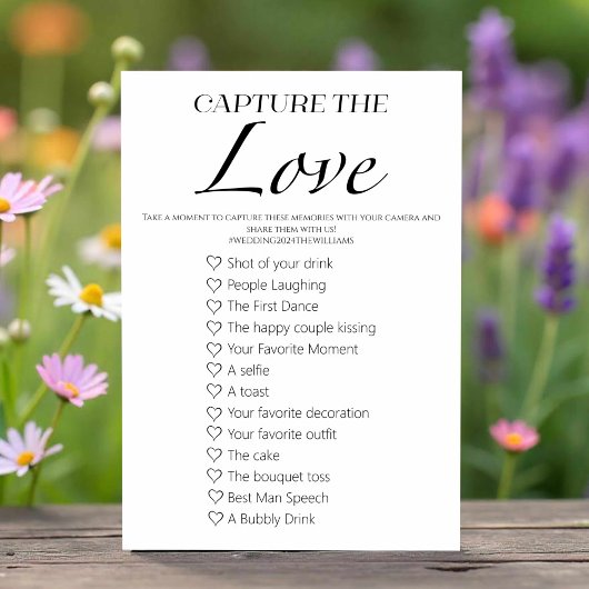 Capture The Love I Spy Wedding Game Kaart