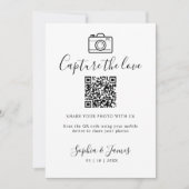 Capture the Love Photo Share QR-code Trouwbord Kaart (Voorkant)