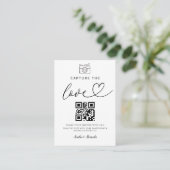 Capture The Love Qr Code Photo Wedding Sign  Informatiekaartje (Staand voorkant)