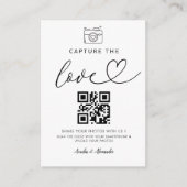 Capture The Love Qr Code Photo Wedding Sign  Informatiekaartje (Voorkant)