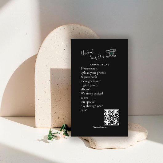 Capture The Love QR code Wedding Guest Photo Share Informatiekaartje