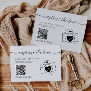 Capture The Love QR Code Wedding Kaart, Minimalist