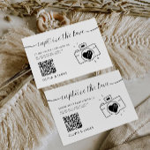 Capture The Love QR Code Wedding Kaart, Minimalist