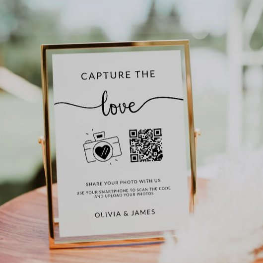 Capture the Love QR Code Wedding Photo Sign, Kaart