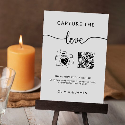 Capture the Love QR Code Wedding Photo Sign, Kaart