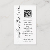 Capture the Love QR Code Zwart Wit Trouwen Kaart (Voorkant)