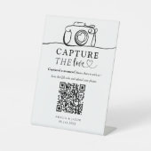 Capture the Love Simple Wedding  Reclamebord Met Voetstuk (Voorkant)