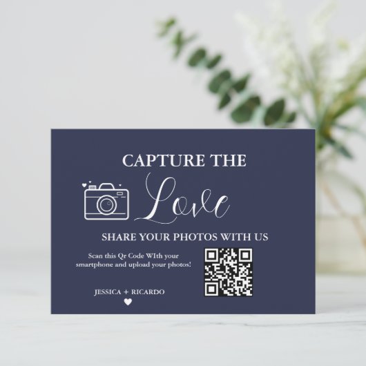 Capture the Love Trouw QR-code fotokaart Kaart (Staand voorkant)