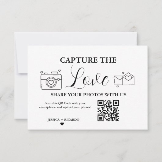 Capture the Love Trouw QR-codekaart, fotokaart Kaart (Voorkant)