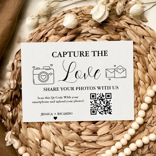 Capture the Love Trouw QR-codekaart, fotokaart Kaart