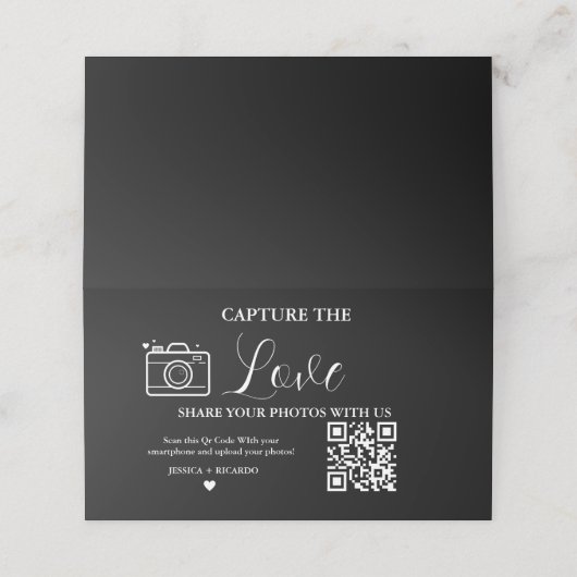 Capture the Love Trouw QR-codekaart fotokaart Plaatskaartje (Buitenkant ongevouwen)