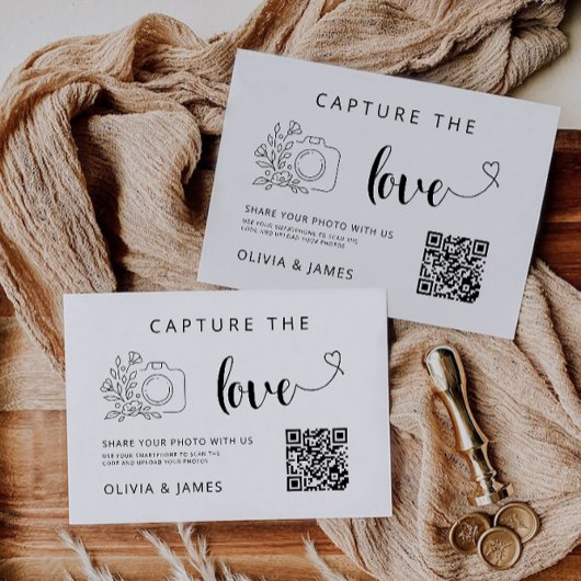 Capture the Love Wedding QR Code Kaart, Foto