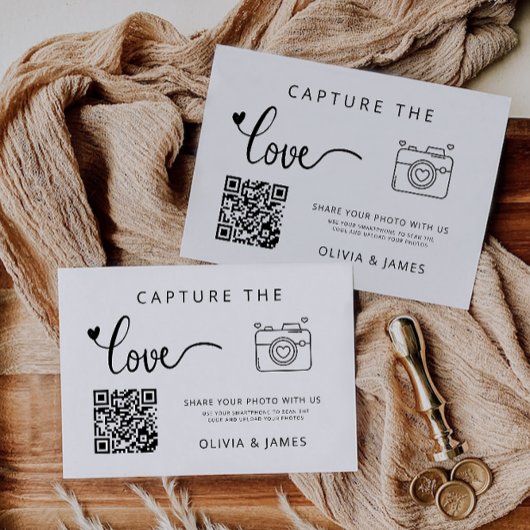 Capture the Love Wedding QR Code Kaart, Foto