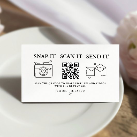 Capture the Love Wedding QR Code Kaart, Foto Informatiekaartje