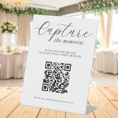 Capture The Memories Wedding Photo QR Code Reclamebord Met Voetstuk