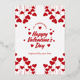 "Captured by Your Love" – Elegant Modern Valentine Folie Feestdagenkaart