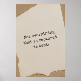 Captured vs Kept: Vintage Typewriter Quote Art Poster