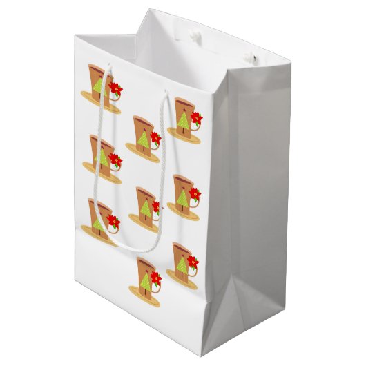 Capuccino kerstcadeaus medium cadeauzakje (Voorkant Gekanteld)