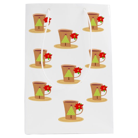 Capuccino kerstcadeaus medium cadeauzakje (Voorkant)