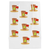 Capuccino kerstcadeaus medium cadeauzakje (Achterkant)