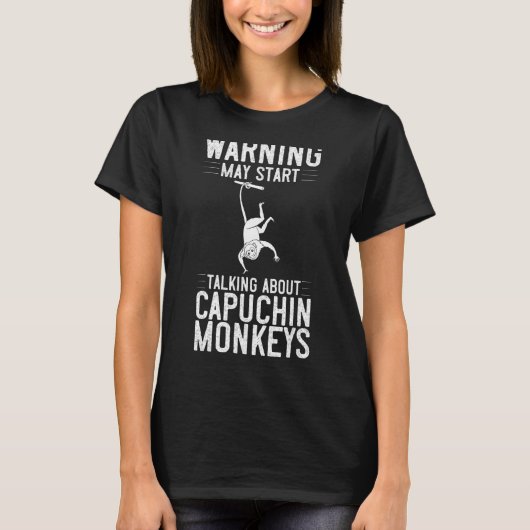 Capuchin Monkey Cute Cage Food Animal 1 T-shirt (Voorkant)