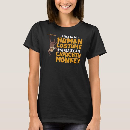 Capuchin Monkey Cute Cage Food Animal T-shirt (Voorkant)