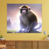 Capuchin Monkey Stretch Canvas (Insitu (Woonkamer))