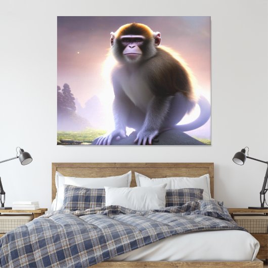 Capuchin Monkey Stretch Canvas (Insitu (Slaapkamer))