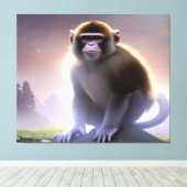 Capuchin Monkey Stretch Canvas (Insitu (Houten vloer))
