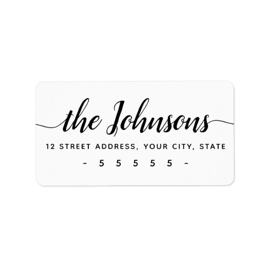 Capuut terugzendadres van het calligrafiekscript etiket (Voorkant)