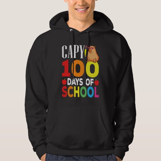 Capy 100 Days Of School Teacher Capybara Hoodie (Voorkant)