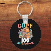 Capy 100ste schooldag capybara 100 dagen van sleutelhanger (Voorkant)