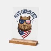 Capy 4 juli Patriotisch Capybara Vectorontwerp_ Acryl Bord (Hoek)
