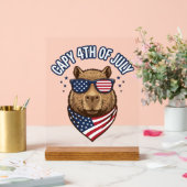 Capy 4 juli Patriotisch Capybara Vectorontwerp_ Acryl Bord (Huwelijk)