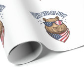Capy 4 juli Patriotisch Capybara Vectorontwerp_ Cadeaupapier (Rol Hoek)