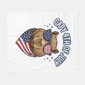 Capy 4 juli Patriotisch Capybara Vectorontwerp_ Fleece Deken (Voorkant (Horizontaal))