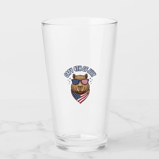 Capy 4 juli Patriotisch Capybara Vectorontwerp_ Glas (Voorkant)