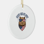 Capy 4 juli Patriotisch Capybara Vectorontwerp_ Keramisch Ornament (Rechts)