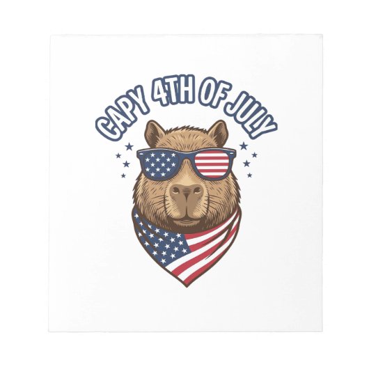 Capy 4 juli Patriotisch Capybara Vectorontwerp_ Notitieblok (Voorkant)