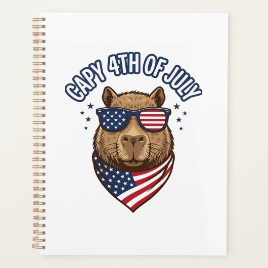 Capy 4 juli Patriotisch Capybara Vectorontwerp_ Planner (Voorkant)