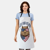 Capy 4 juli Patriotisch Capybara Vectorontwerp_ Schort (Gedragen)