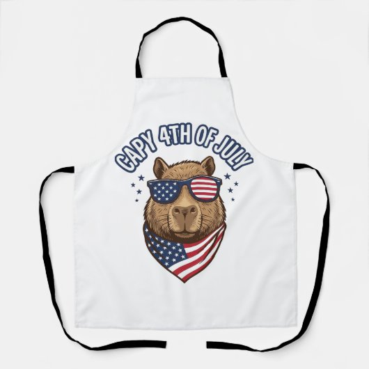 Capy 4 juli Patriotisch Capybara Vectorontwerp_ Schort (Voorkant)