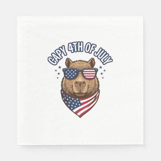 Capy 4 juli Patriotisch Capybara Vectorontwerp_ Servet (Voorkant)