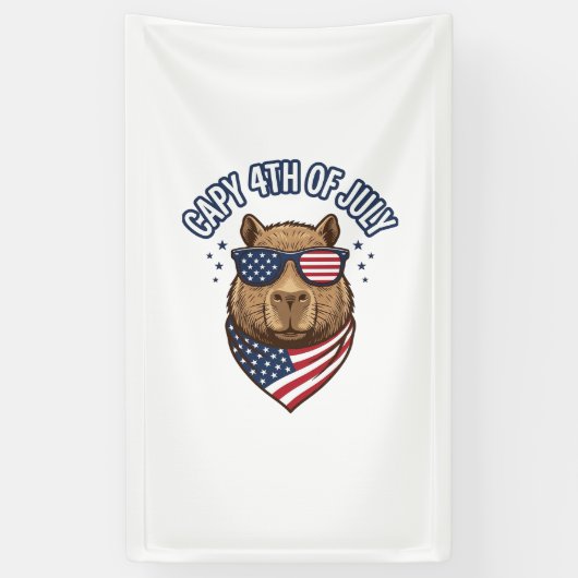 Capy 4 juli Patriotisch Capybara Vectorontwerp_ Spandoek (Verticaal)