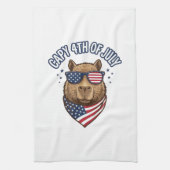 Capy 4 juli Patriotisch Capybara Vectorontwerp_ Theedoek (Verticaal)