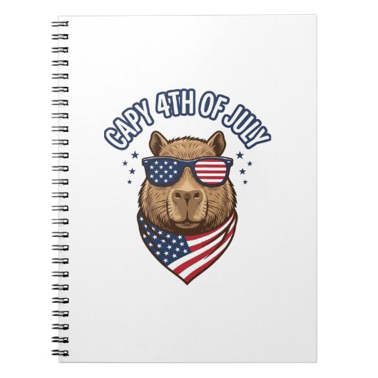 Capy 4 juli Patriotische Capybara Vector Design_ Notitieboek (Voorkant)