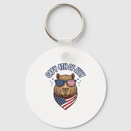 Capy 4 juli Patriotische Capybara Vector Design_ Sleutelhanger (Voorkant)