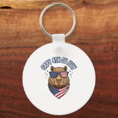 Capy 4 juli Patriotische Capybara Vector Design_ Sleutelhanger (Voorkant)