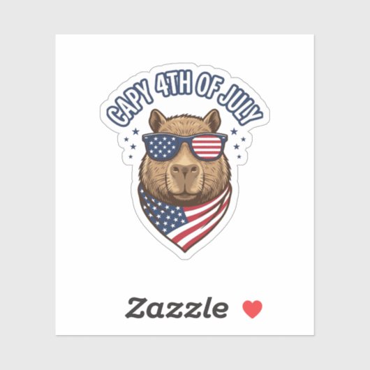 Capy 4 juli Patriotische Capybara Vector Design_ Sticker (Vel)