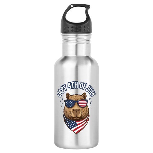Capy 4 juli Patriotische Capybara Vector Design_ Waterfles (Voorkant)